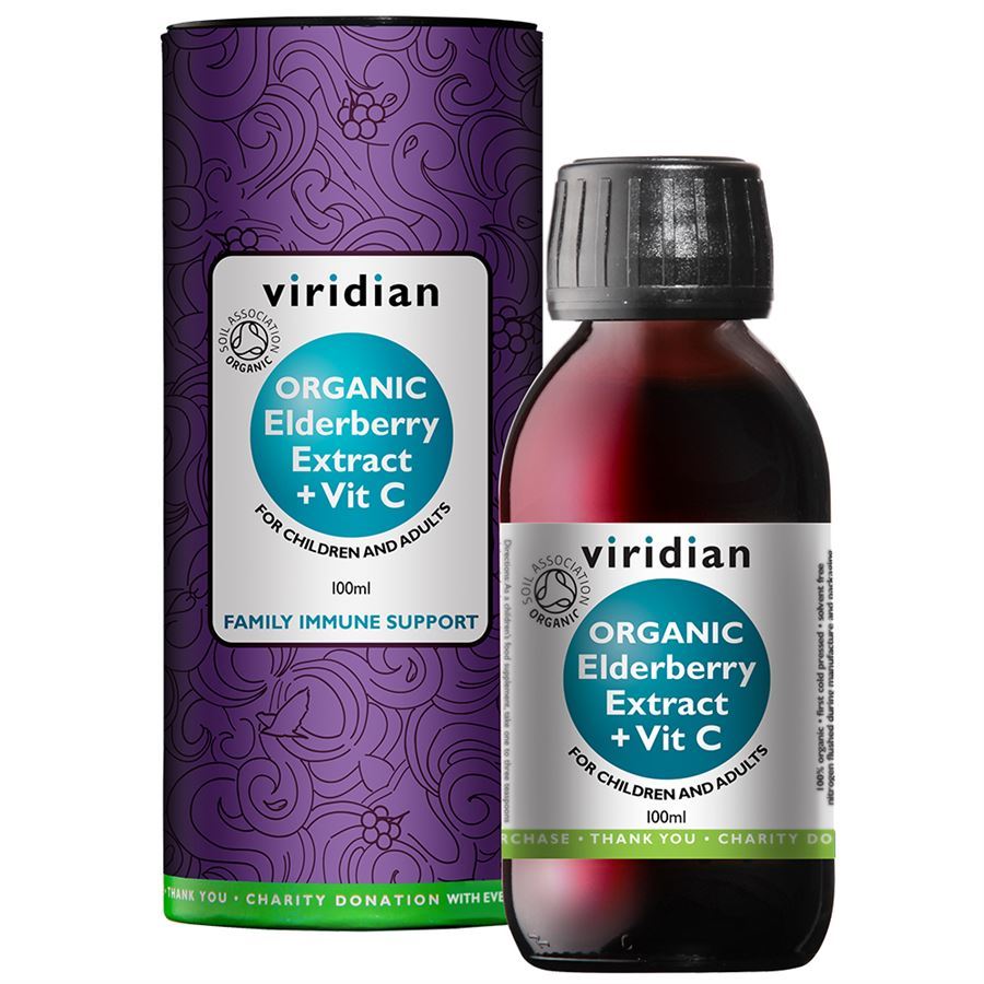 Viridian Nutrition Elderberry Extract + Vitamin C 100ml Organic