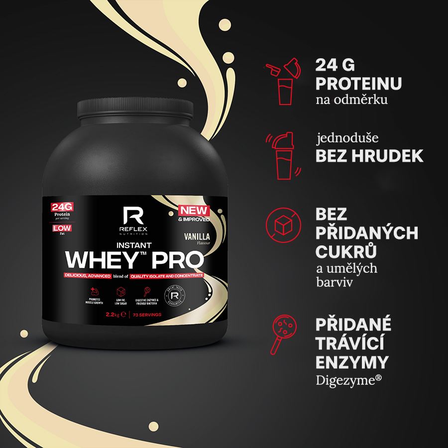 Reflex Nutrition Instant Whey PRO 2,2kg vanilka + Magnesium 90 kapslí ZDARMA