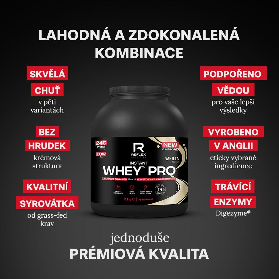 Reflex Nutrition Instant Whey PRO 2,2kg vanilka + Magnesium 90 kapslí ZDARMA