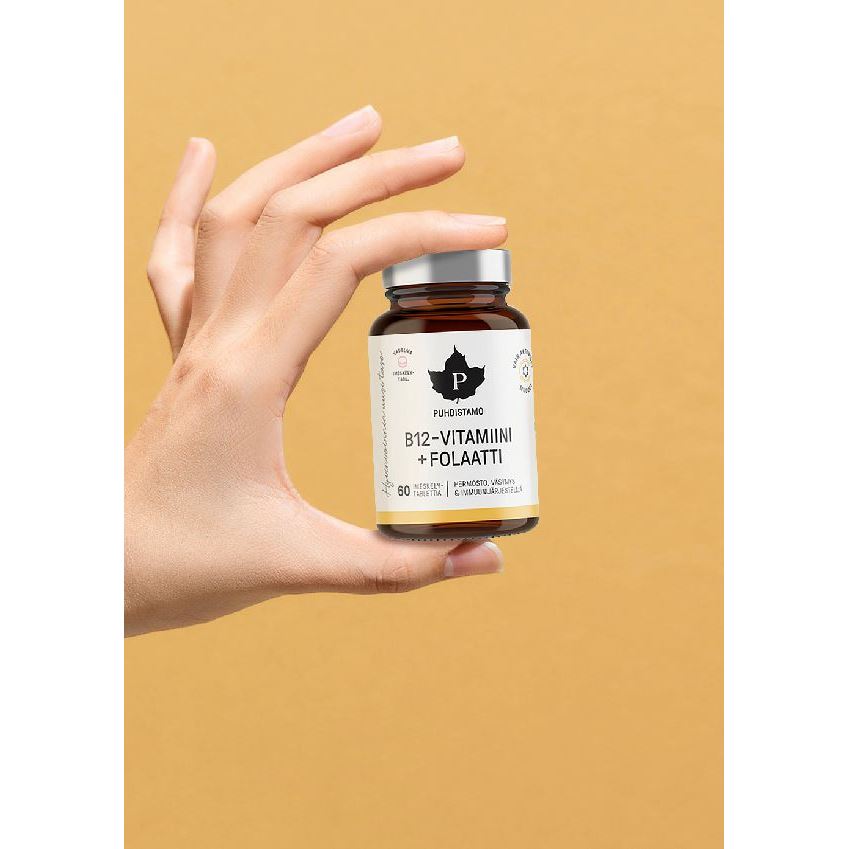 Puhdistamo Vitamin B12 Folate 60 pastilek malina