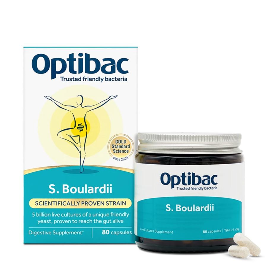 Optibac Saccharomyces Boulardii (Probiotika při nadměrném vyprazdňování) 80 kapslí