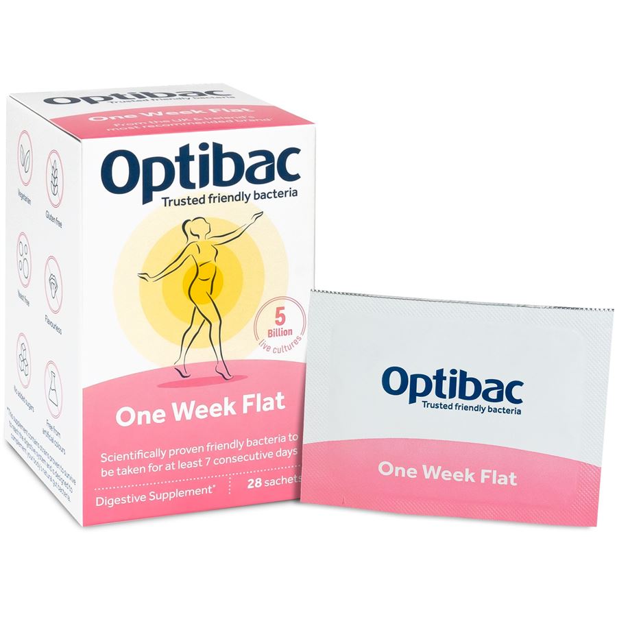 Optibac One Week Flat (Probiotika při nadýmání a PMS) 28 x 1,5 g sáček