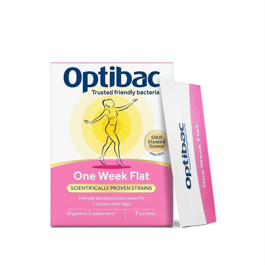 Optibac One Week Flat (Probiotika při nadýmání a PMS) 7 x 1,5g sáček