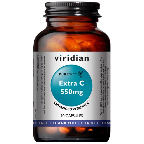 Viridian Extra Vitamín C 550mg 90 kapslí