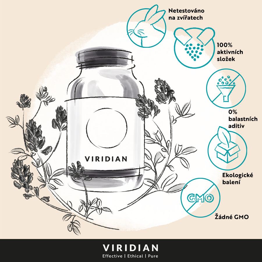 Viridian Magnesium Citrate with Vitamin B6 90 kapslí