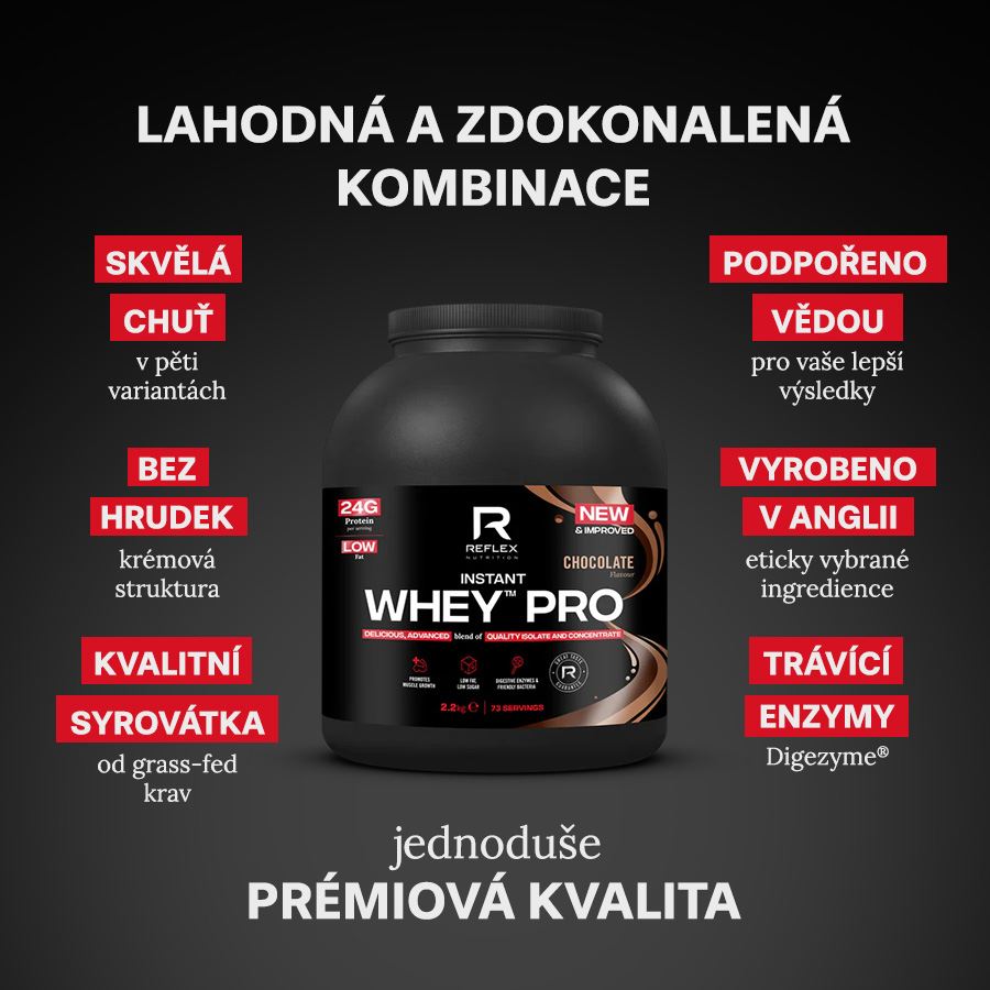 Reflex Nutrition Instant Whey PRO 2,2kg čokoláda + Magnesium 90 kapslí ZDARMA