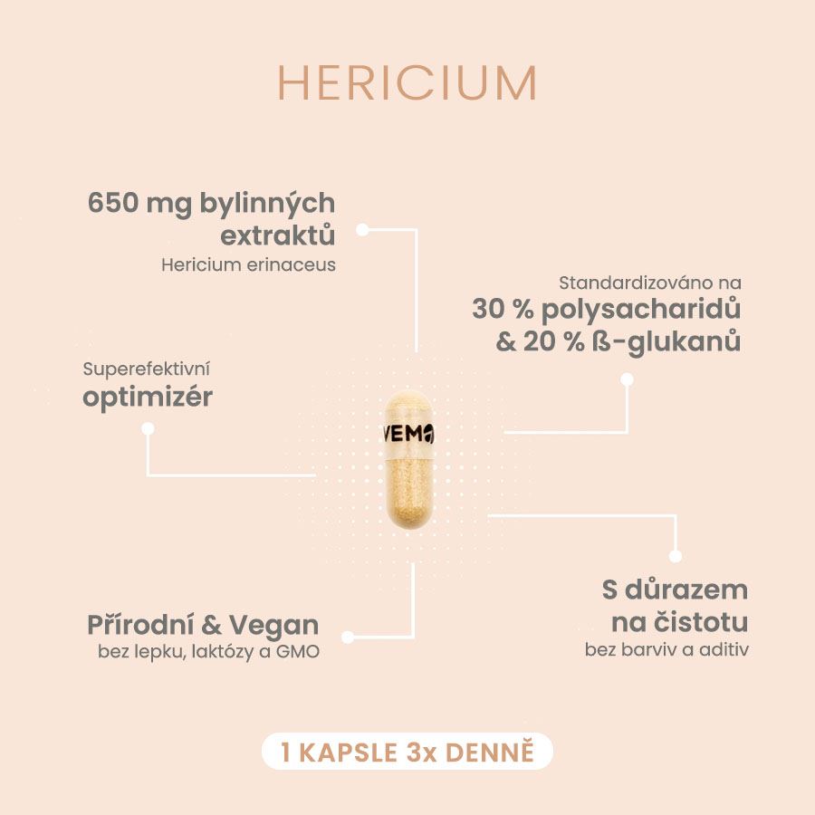 VemoHerb Hericium 60 kapslí
