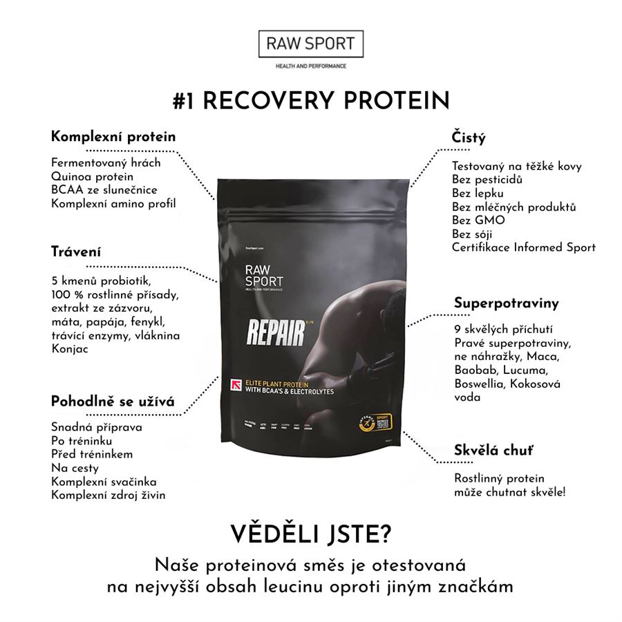 Raw Sport Elite Repair Plant Protein 1kg natural
