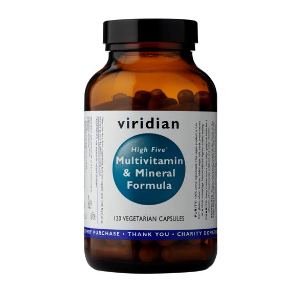 Viridian High Five Multivitamin and Mineral Formula 120 kapslí (Multivitamín na stres a pro celkovou odolnost)