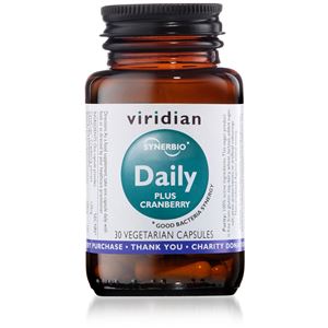 Viridian Synerbio Daily+ Cranberry 30 kapslí (Směs probiotik a prebiotik s brusinkovým extraktem)
