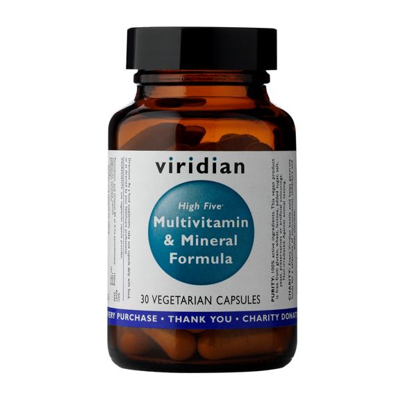 Viridian High Five Multivitamin and Mineral Formula 30 kapslí (Multivitamín na stres a pro celkovou odolnost)