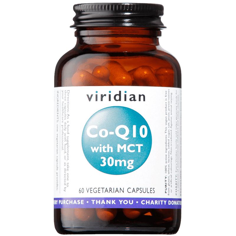 Viridian Co-enzym Q10 with MCT 30mg 60 kapslí (Koenzym Q10)
