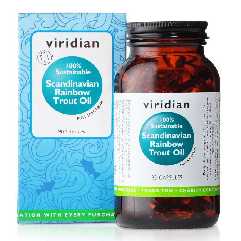 Viridian Scandinavian Rainbow Trout Oil 90 kapslí (Rybí tuk)