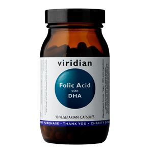 Viridian Folic Acid with DHA 90 kapslí (Kyselina listová a DHA)