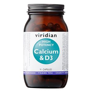 Viridian High Potency Calcium and D3 90 kapslí (Vápník s vitamínem D3)