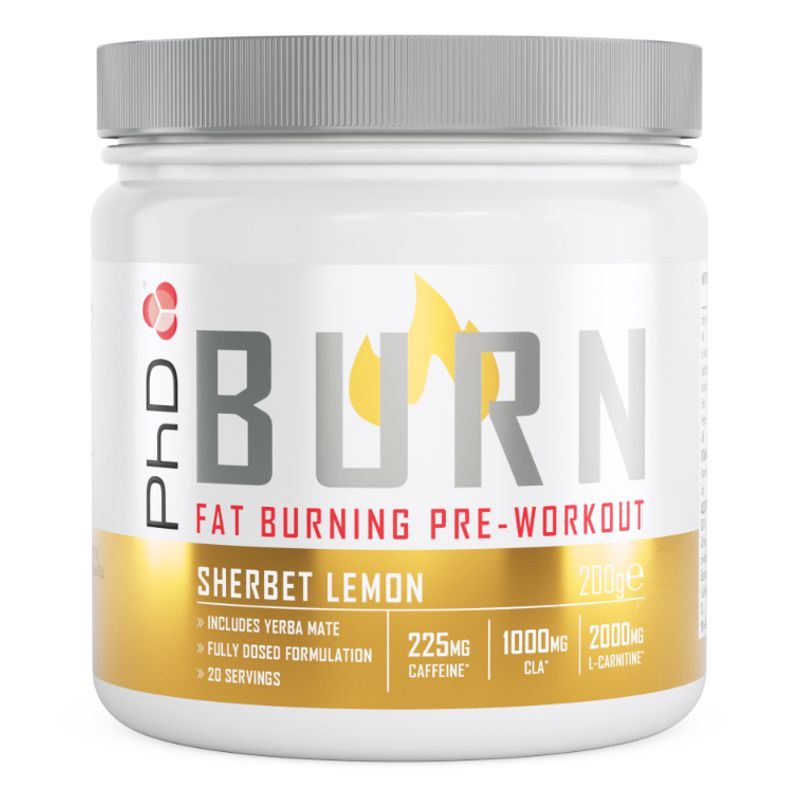 PhD Nutrition Burn Pre-Workout 200g sherbert lemon
