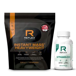 Instant Mass Heavy Weight 5,4kg jahoda + Vitamin D3 100 kapslí ZDARMA