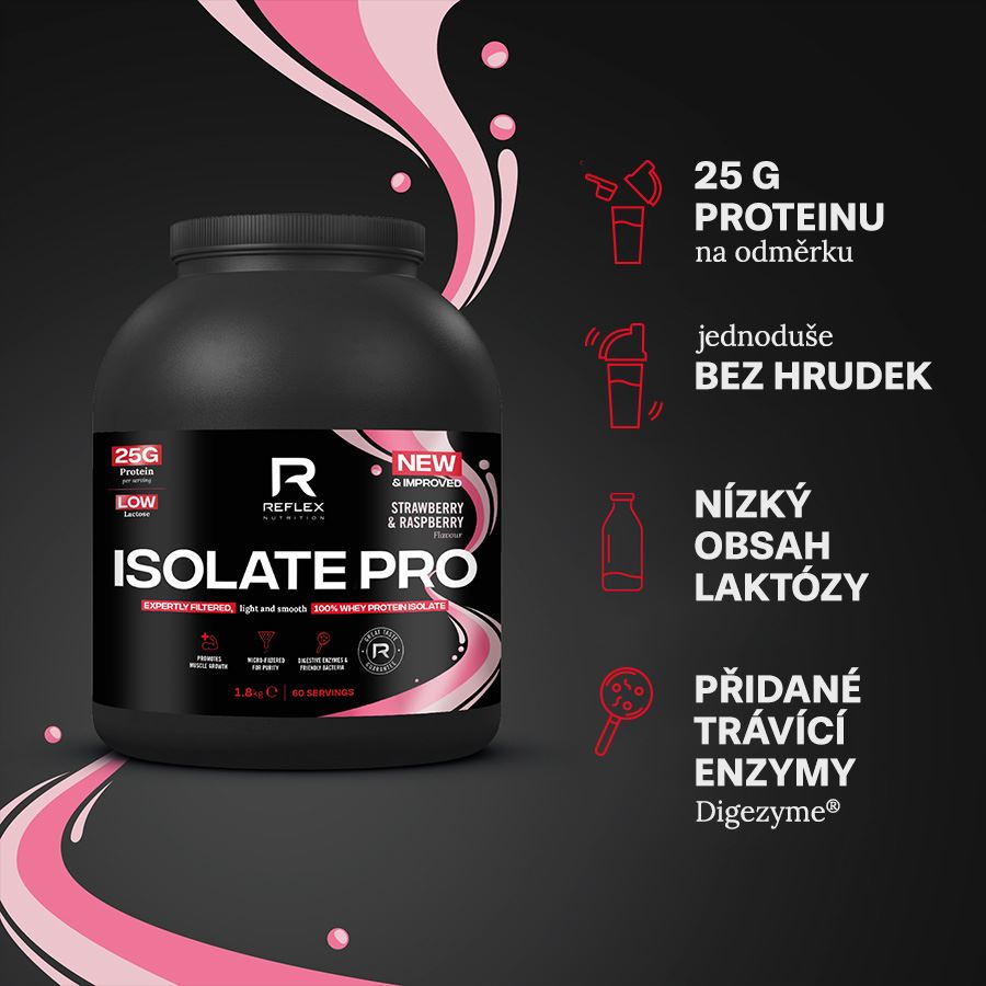 Isolate PRO 1,8kg jahoda malina + Magnesium 90 kapslí ZDARMA