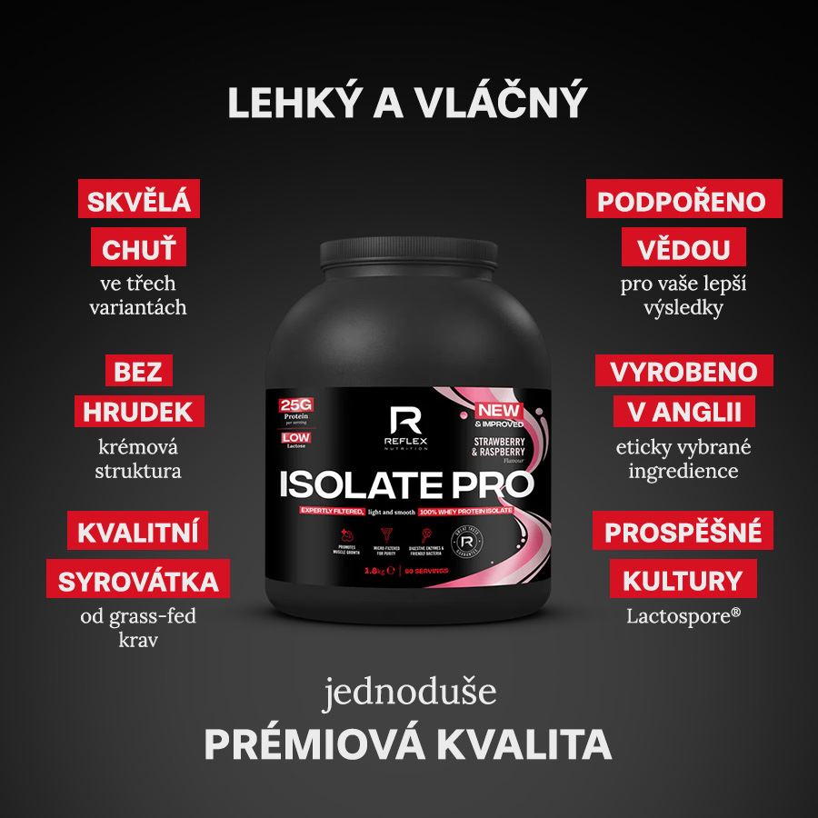Isolate PRO 1,8kg jahoda malina + Magnesium 90 kapslí ZDARMA
