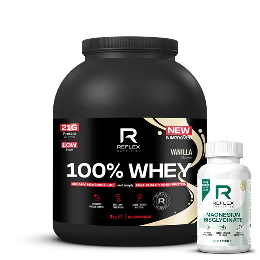 100% Whey Protein 2kg vanilka + Magnesium 90 kapslí ZDARMA