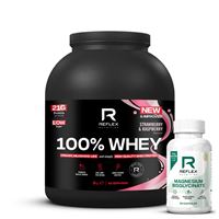 100% Whey Protein 2kg jahoda malina + Magnesium 90 kapslí ZDARMA