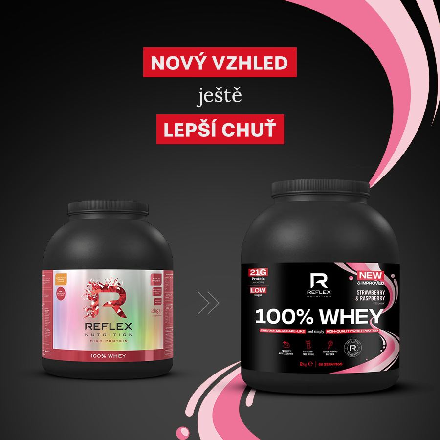 100% Whey Protein 2kg jahoda malina + Magnesium 90 kapslí ZDARMA