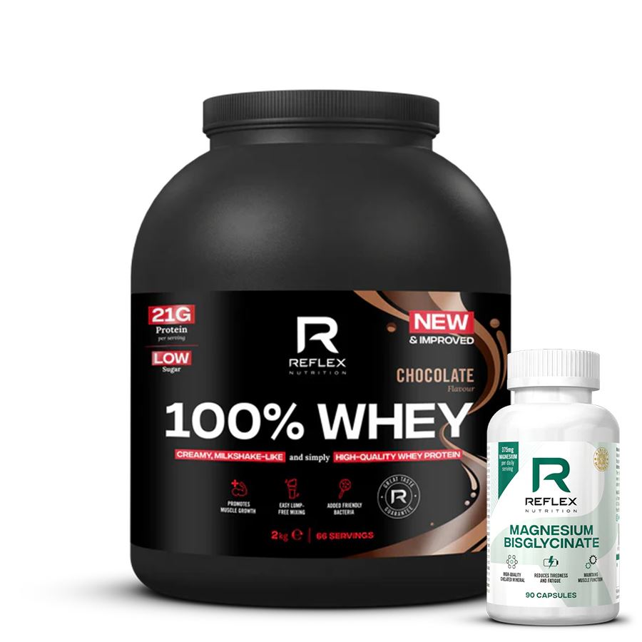100% Whey Protein 2kg čokoláda + Magnesium 90 kapslí ZDARMA
