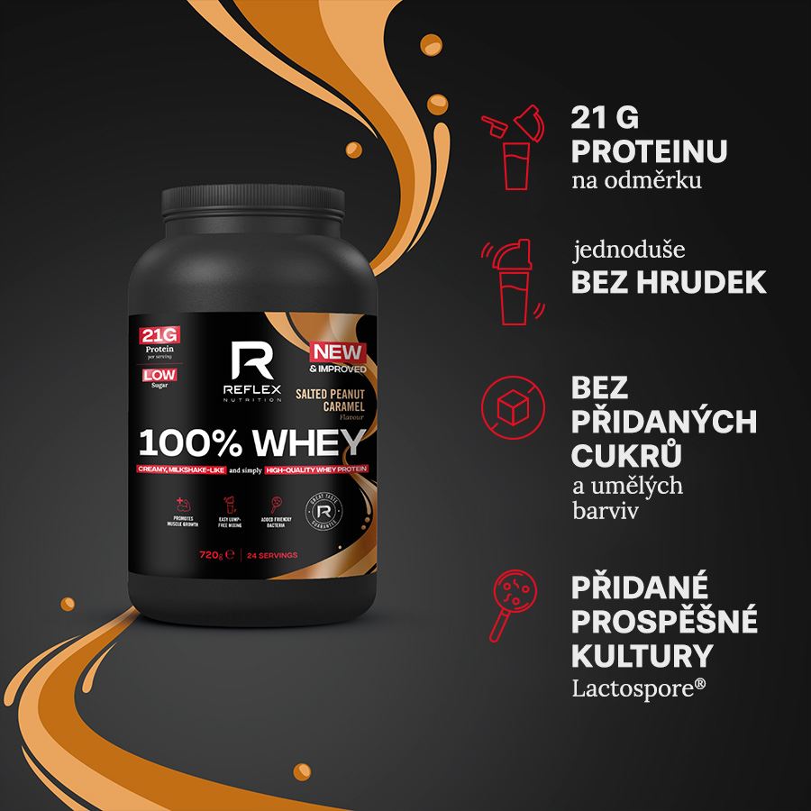 100% Whey Protein 720g slaný arašídový karamel