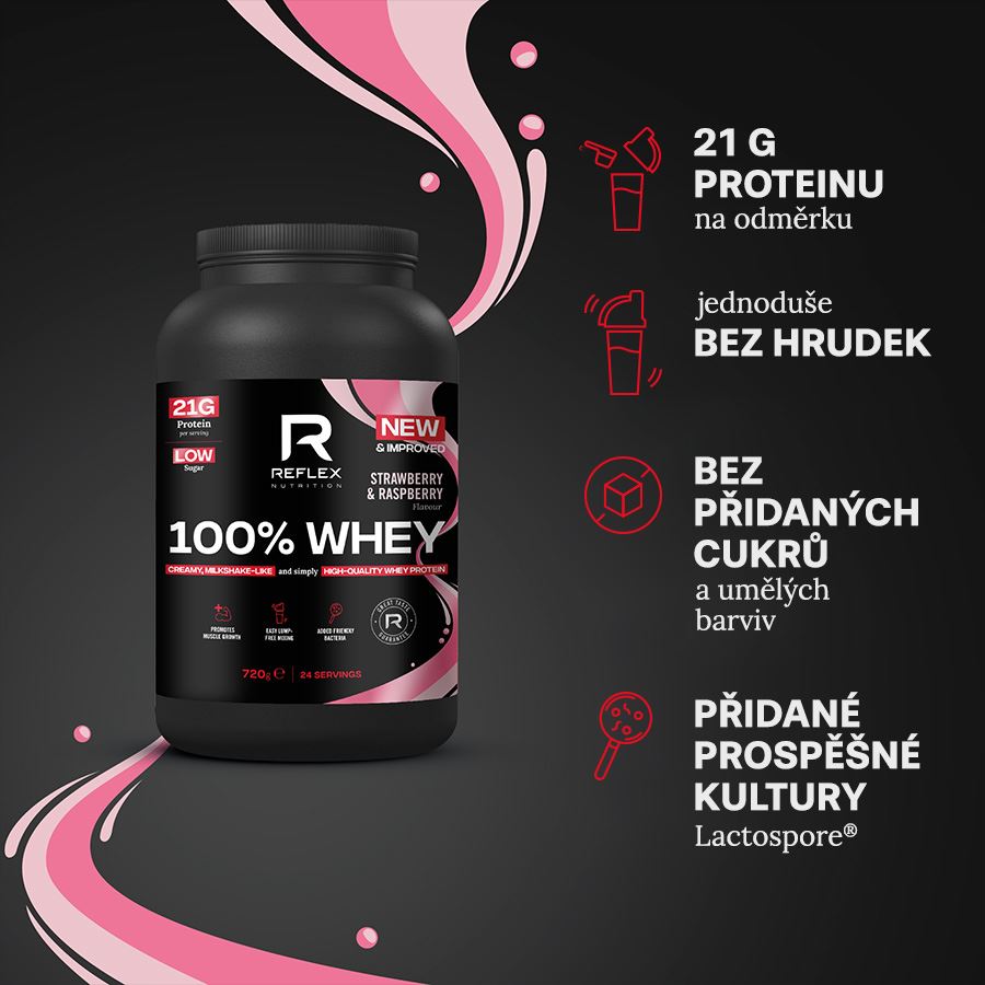100% Whey Protein 720g jahoda malina