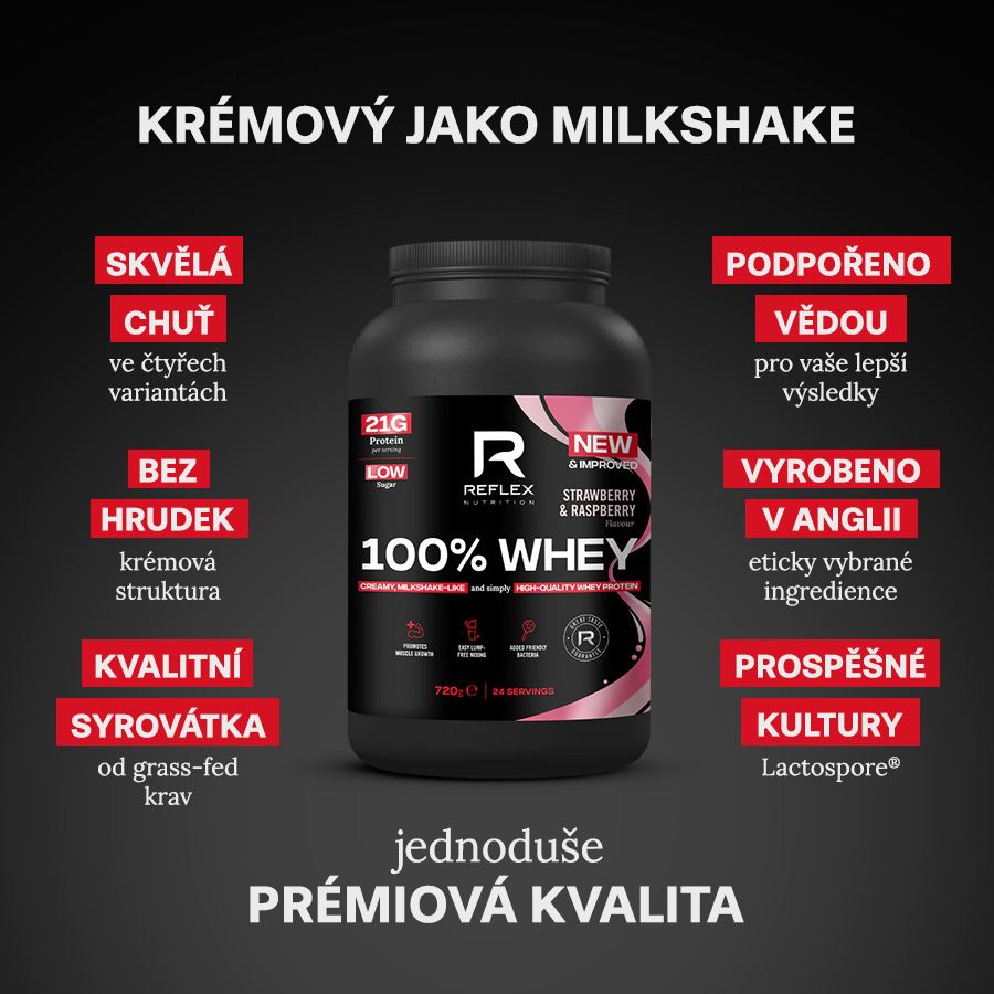 100% Whey Protein 720g jahoda malina
