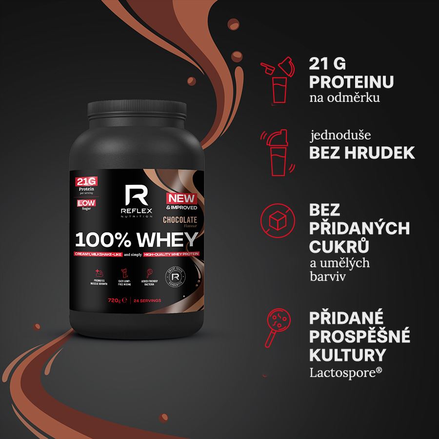 100% Whey Protein 720g čokoláda