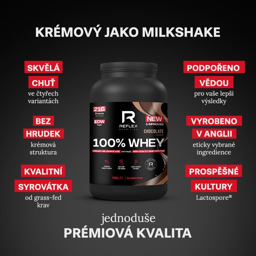 100% Whey Protein 720g čokoláda