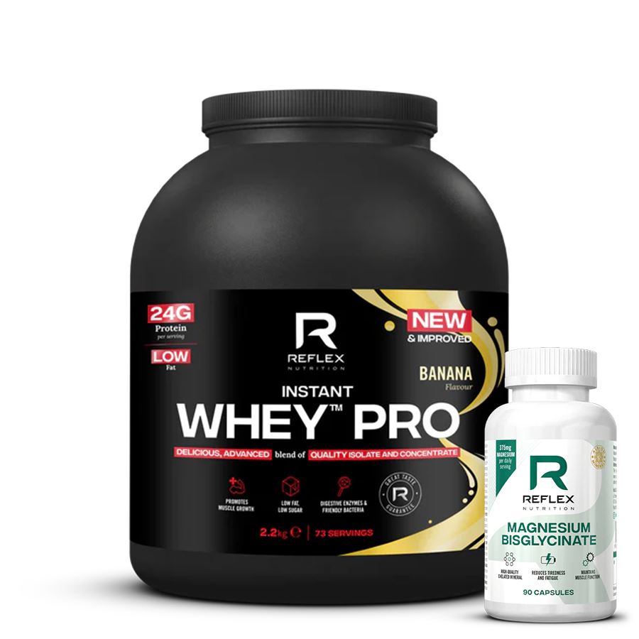 Instant Whey PRO 2,2kg banán + Magnesium 90 kapslí ZDARMA