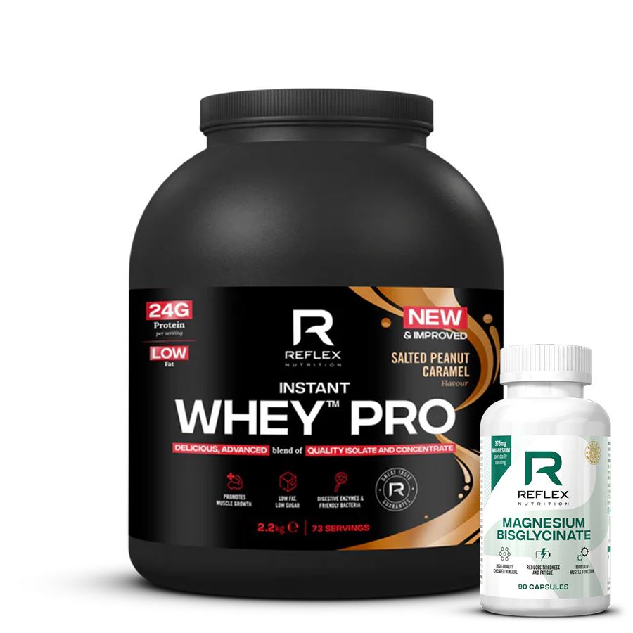 Instant Whey PRO 2,2kg slaný arašídový karamel + Magnesium 90 kapslí ZDARMA