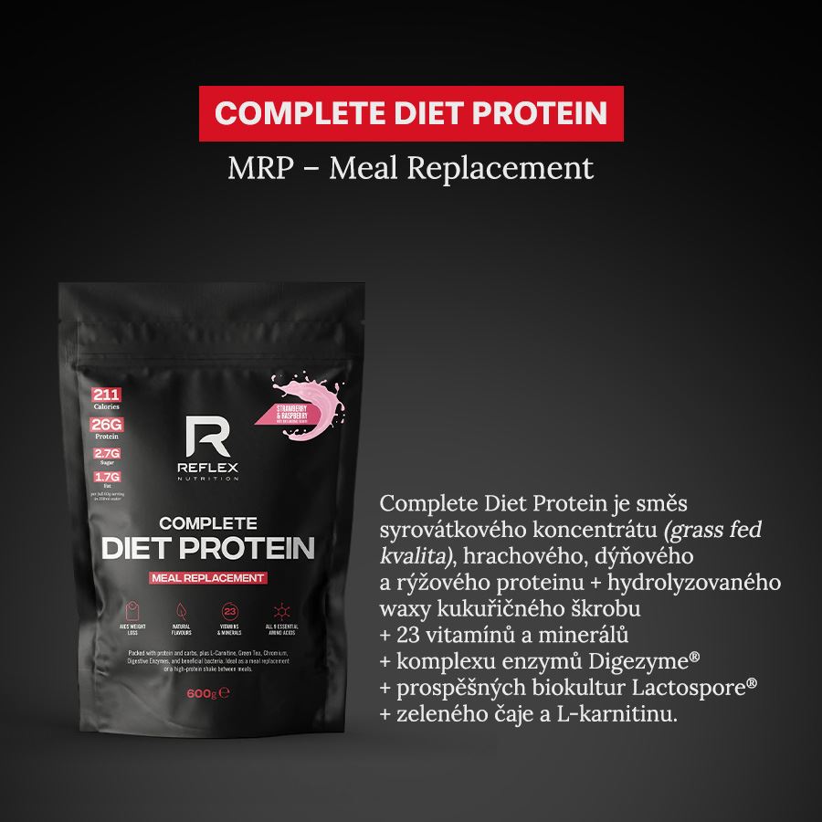 Complete Diet Protein 600g jahoda a malina