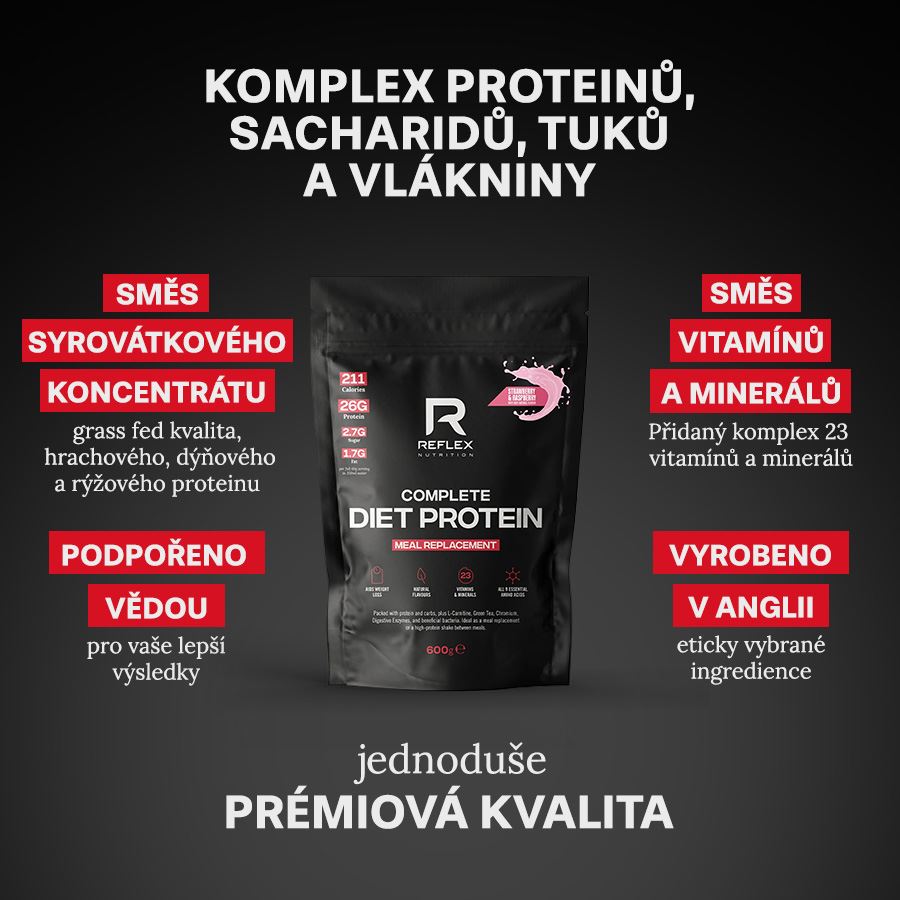 Complete Diet Protein 600g jahoda a malina