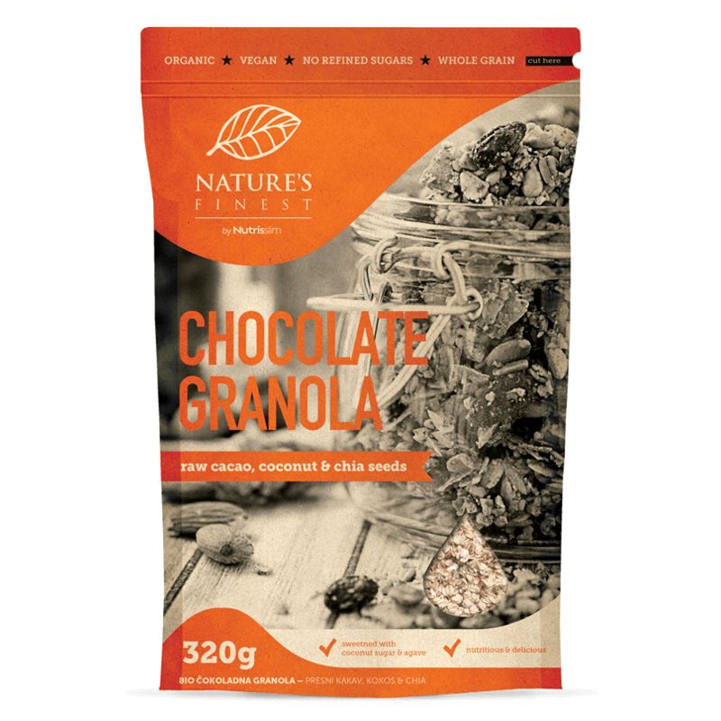 Nutrisslim Chocolate Granola Bio 320g (Pražené čokoládové müsli)