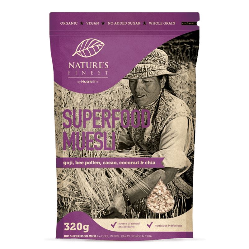 Superfood Muesli Bio 320 g (Směs vloček, semínek a superpotravin)