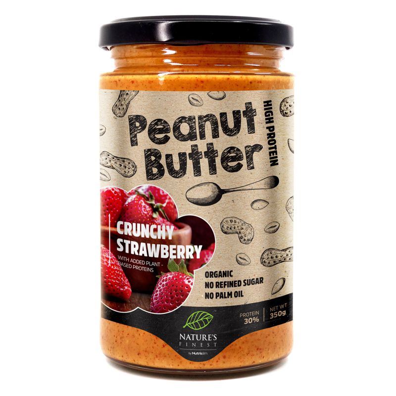 Peanut Butter Crunchy Strawberry Bio 350g (Bio Arašídový krém jahodový)