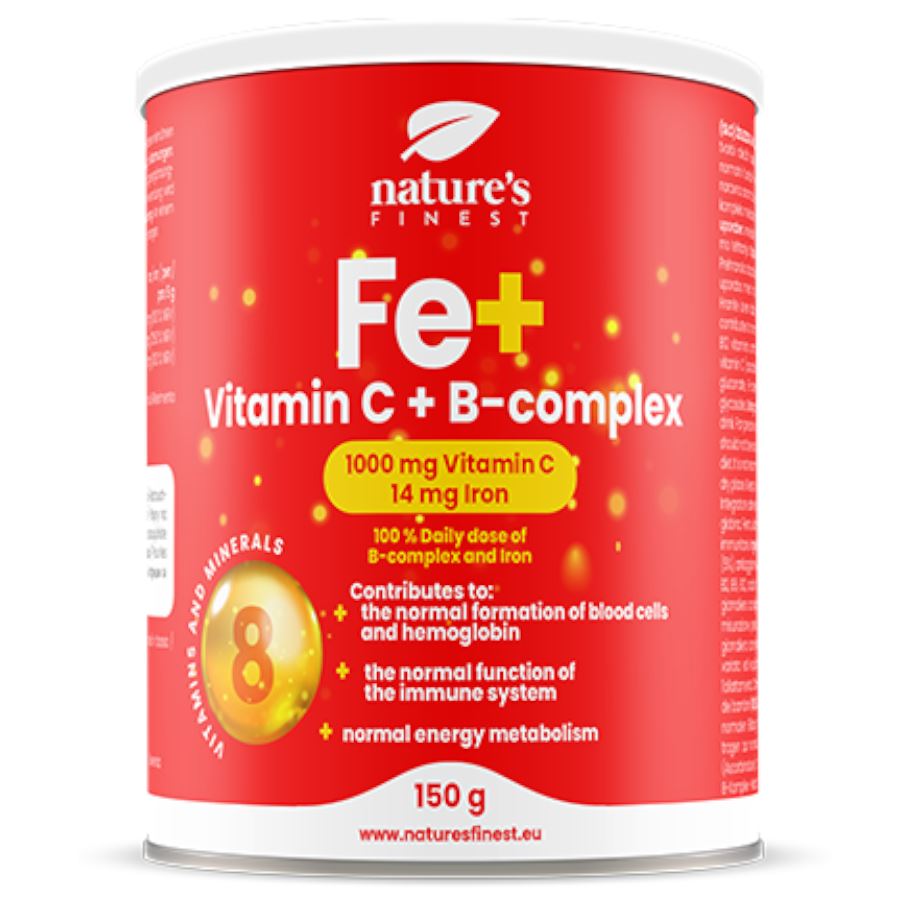Nature's Finest Iron + Vitamin C + B-Complex 150g (Železo + Vitamín C + B-komplex)