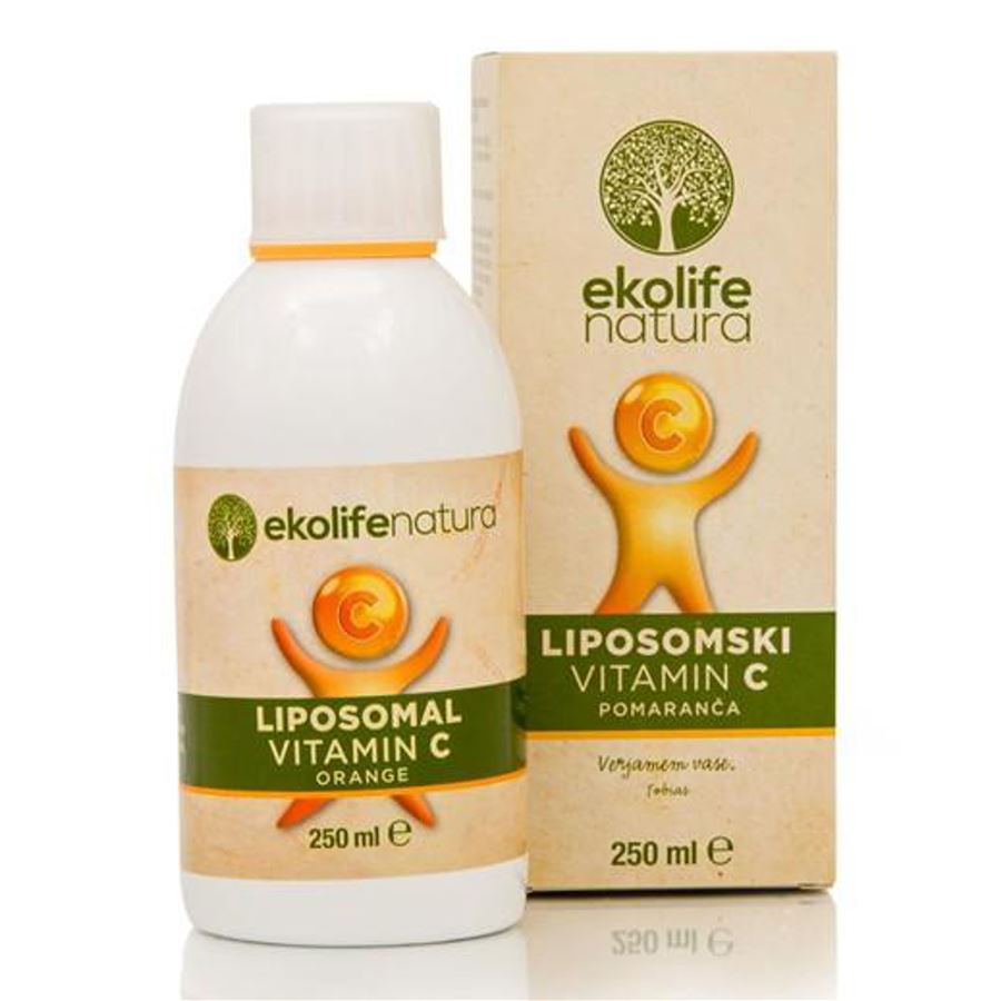 EKOLIFE NATURA Liposomal Vitamin C 500mg 250ml pomeranč (Lipozomální vitamín C)