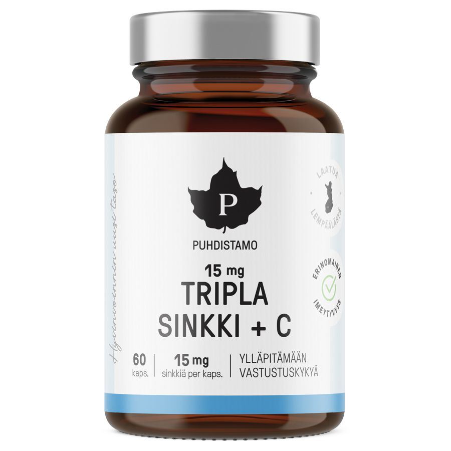 Puhdistamo Triple Zinc 15mg + Vitamin C 60 kapslí