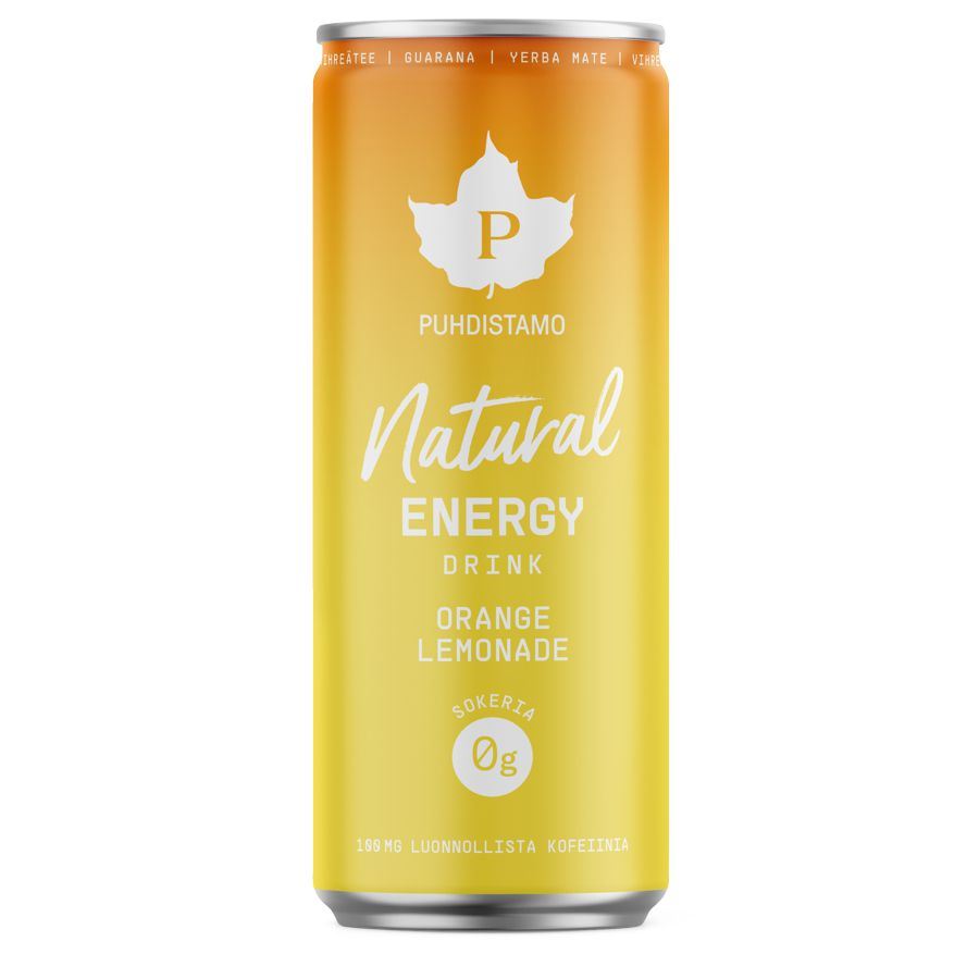 Puhdistamo Natural Energy Drink 330ml orange (Energetický nápoj - pomeranč)