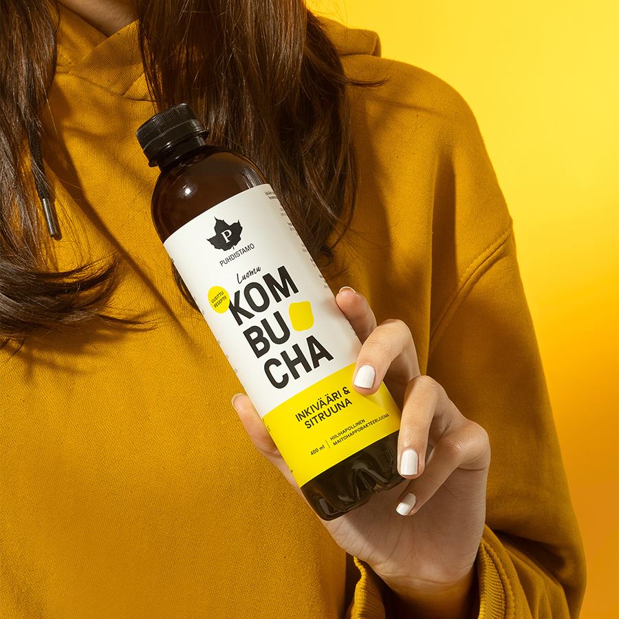 Kombucha BIO 400 ml ginger lemon (Inkivääri-Sitruuna)