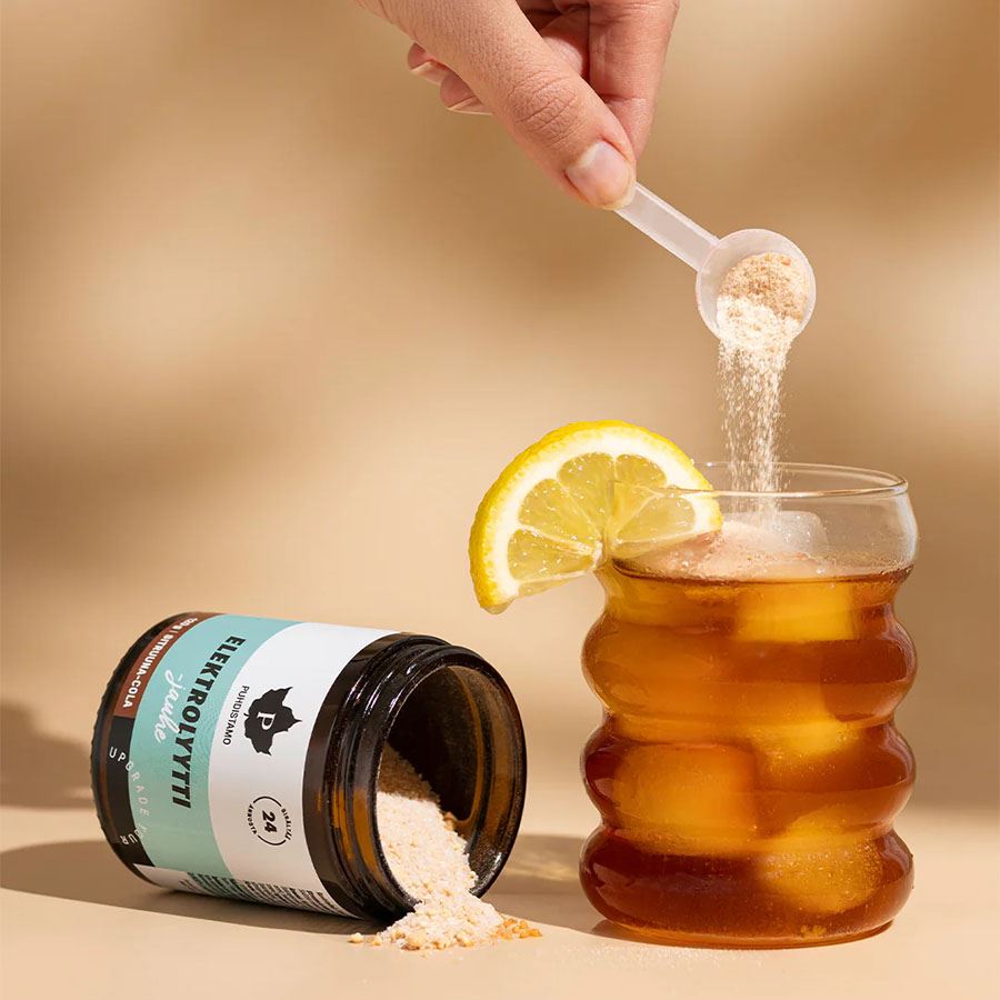 Electrolyte Powder 120g lemon cola (Sitruuna cola) + láhev 500ml ZDARMA