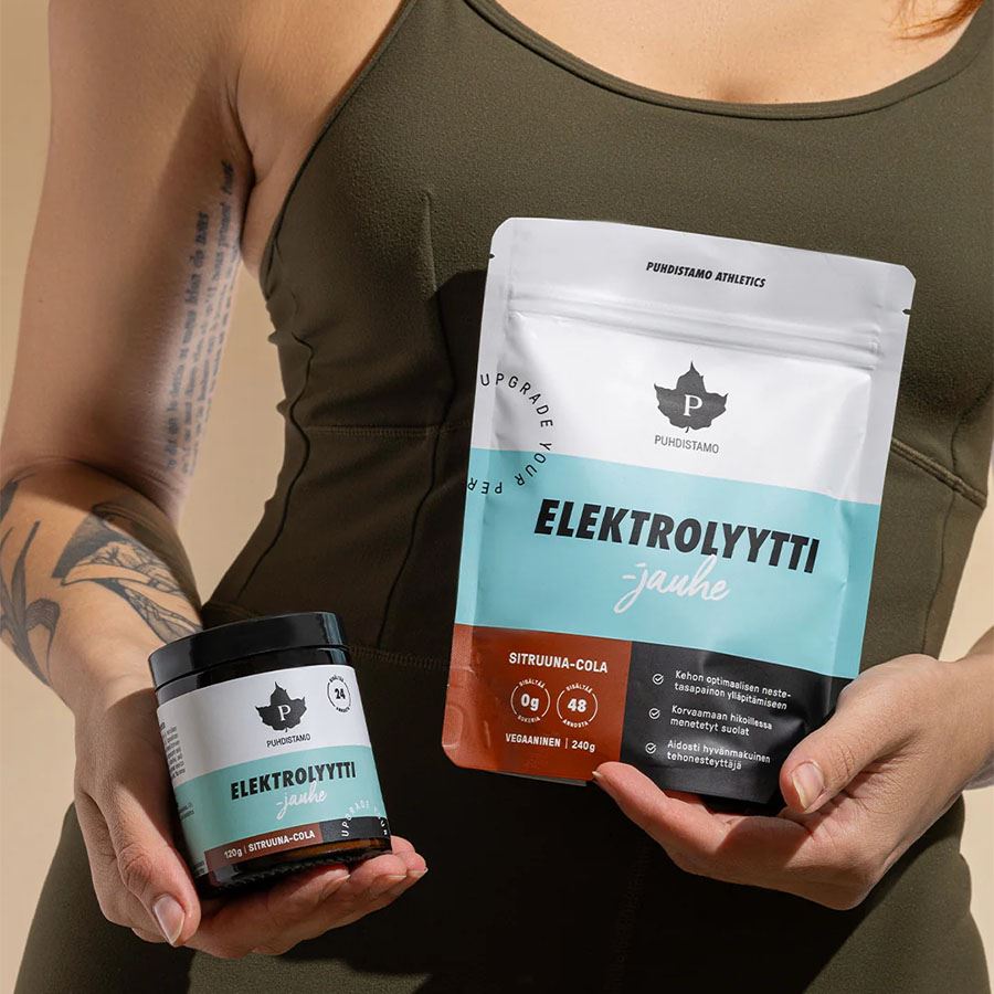 Electrolyte Powder 120g lemon cola (Sitruuna cola) + láhev 500ml ZDARMA