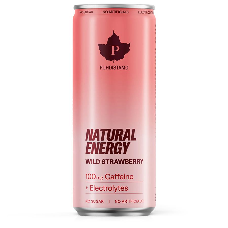 Natural Energy + Caffeine + Electrolytes 330ml wild strawberry