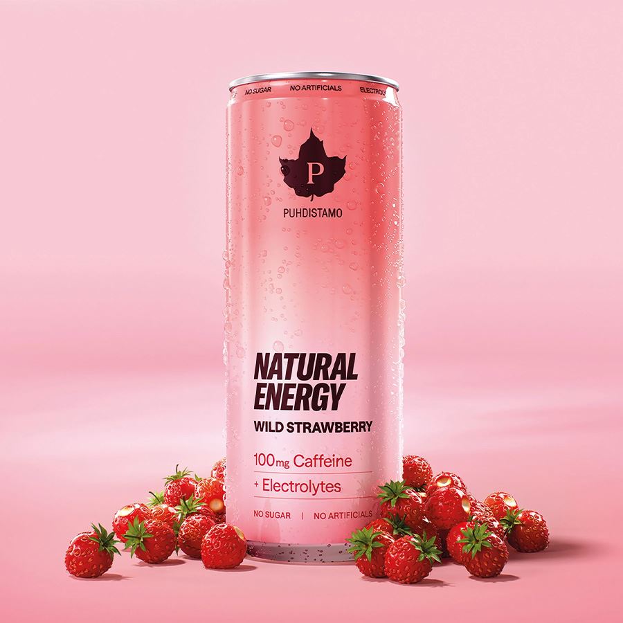 Natural Energy + Caffeine + Electrolytes 330ml wild strawberry