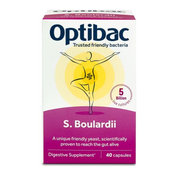 Optibac Saccharomyces Boulardii (Probiotika při průjmu) 40 kapslí
