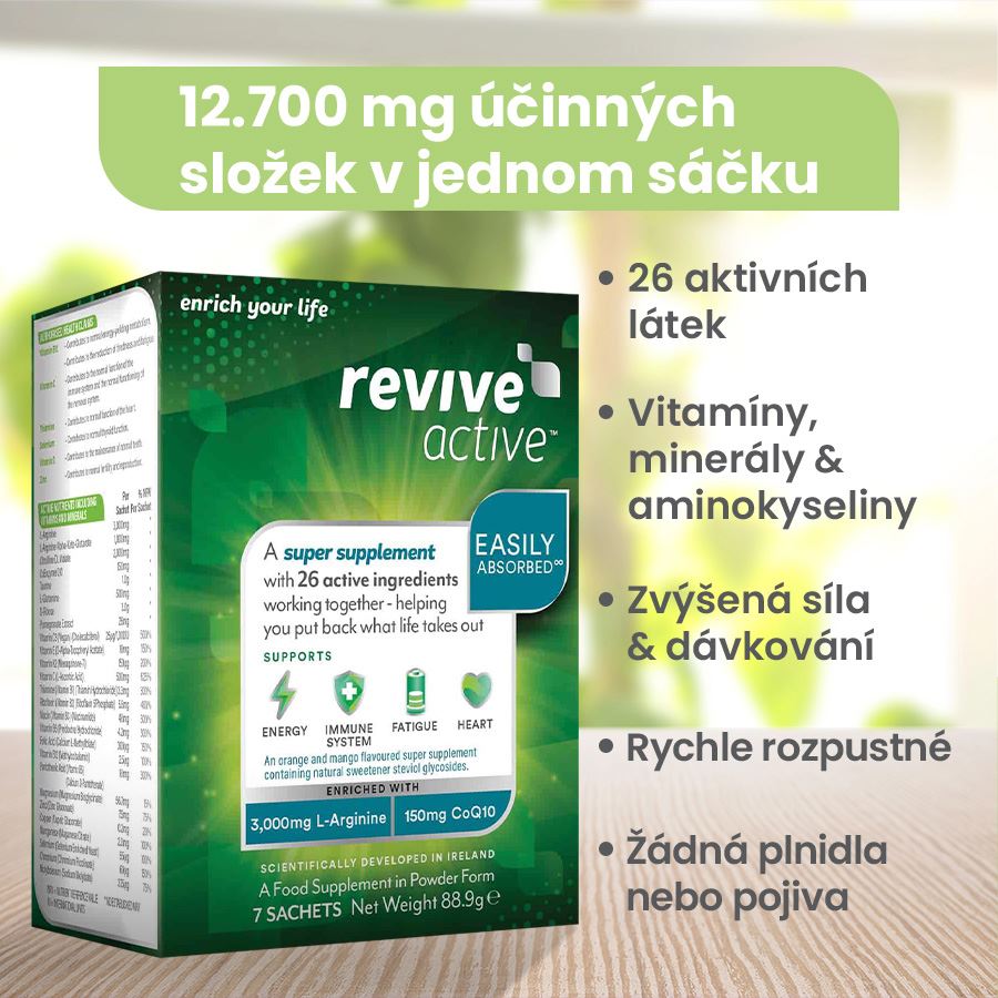 Revive Active 7 sáčků pomeranč mango (Energie, imunita, únava, srdce)